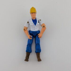 👷‍♂️ Articulated Construction Worker Action Figure – Vintage Hard Hat Toy